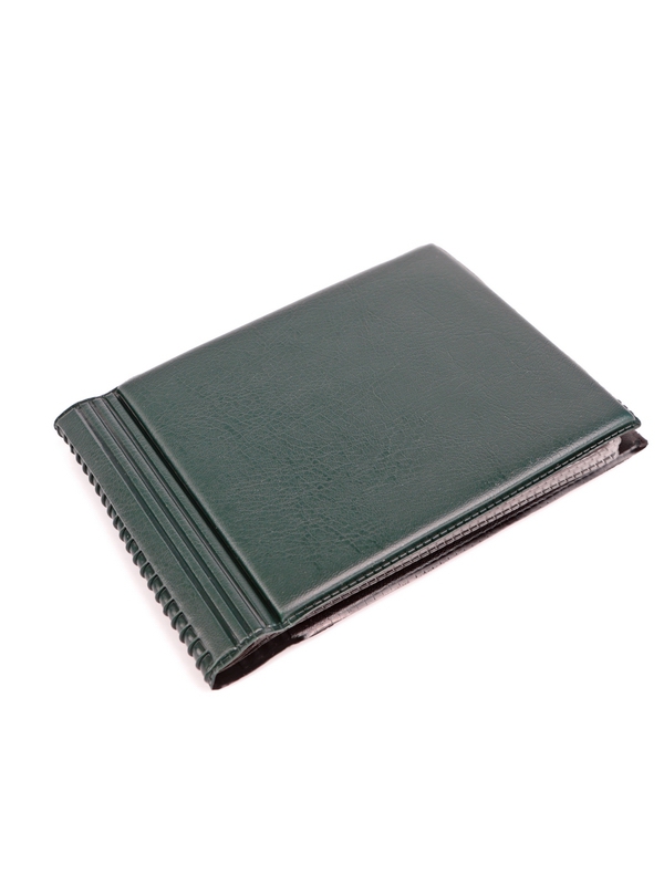 Карманный монетный альбом 138х99х18 мм для размещения 60 монет, горизонтальный, тёмно-зелёный