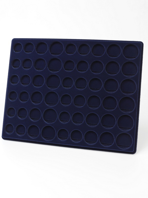 Планшет S (234х296х12 мм) для монет СССР регулярного выпуска. 1967–1990. В капсулах Leuchtturm, тёмно-синий  Планшет S (234х296х12 мм) для монет СССР регулярного выпуска. 1967–1990. В капсулах Leuchtturm, тёмно-синий