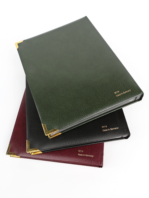 Альбом для марок (кляссер Royal-Line) из натуральной кожи, 16 листов (32 страницы), чёрный картон с промежуточными прозрачными листами. Бордовый. Prinz, 6016