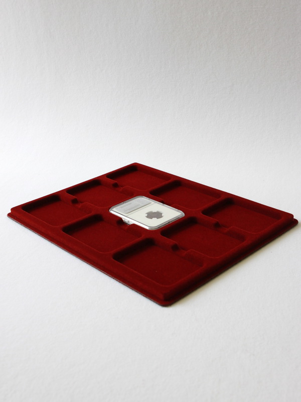  Планшет S (234х296х12 мм) для 9 слабов NGC (Америка) (61х86х8 мм), тёмно-бордовый