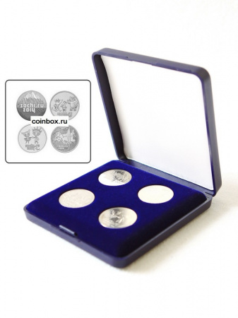 Футляр пластиковый (104х109х23 мм) для 4 монет Сочи-2014 (монеты диаметром 27 мм)