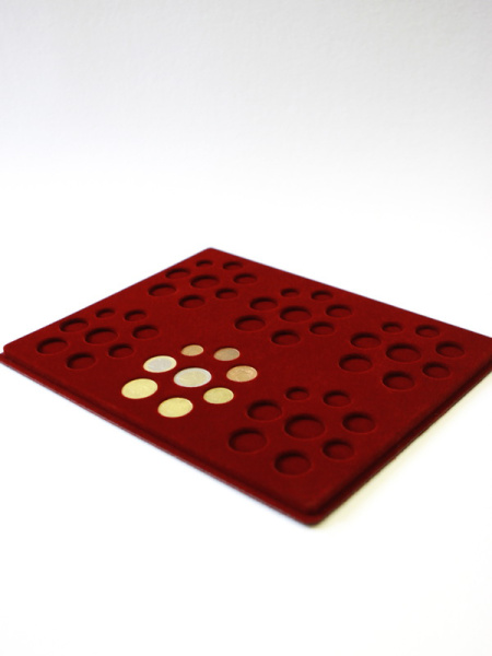 Планшет S (234х296х12 мм) для наборов монет Евро (Euro). Вид 2, тёмно-бордовый  Планшет S (234х296х12 мм) для наборов монет Евро (Euro). Вид 2, тёмно-бордовый