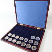 Футляр деревянный Volterra Uno (304х244х31 мм) для 35 монет в капсулах CAPS 26,5 и 27 Leuchtturm. Диаметр ячейки 33 мм