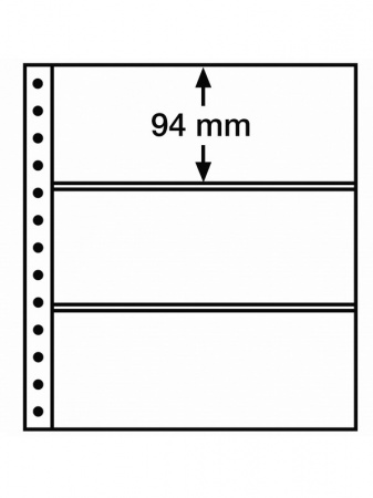 Листы-вкладыши R 3C (270х297 мм) из прозрачного пластика на 3 ячейки (248х94 мм). Упаковка из 5 листов. Leuchtturm, 359384