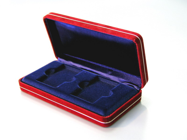 Футляр замшевый (84х166х33 мм) под 2 золотых слитка