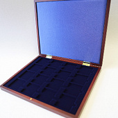 Футляр деревянный Volterra Uno (304х244х31 мм) на 16 монет в холдерах или капсулах «Quadrum» (50х50х6 мм)