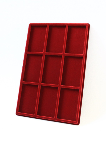 Планшет L (222х333х13 мм) на 9 ячеек (62х99х8 мм), тёмно-бордовый  Планшет L (222х333х13 мм) на 9 ячеек (62х99х8 мм), тёмно-бордовый