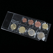 Защитный лист-обложка для наборов монет регулярного выпуска из прозрачной полимерной PVC-пленки. СомС, Россия