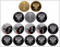 Деревянный бокс Carus (304х248х31 мм) для 2 золотых и 13 серебряных монет «Футбол 2018» в капсулах. Кубок