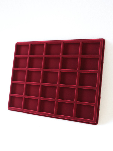  Планшет S (234х296х12 мм) на 25 ячеек (37х50х8 мм), тёмно-бордовый
