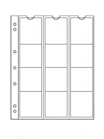 Листы-обложки для монет NUMIS 44 (193х217 мм) из прозрачного пластика на 12 ячеек (47х48 мм). Диаметр 44 мм. Упаковка из 5 листов. Leuchtturm, 315584