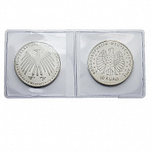 Двойные пакетики для монет (диаметром до 40 мм) из полимерной плёнки, складываются пополам. Упаковка 100 шт, Lindner, 2054