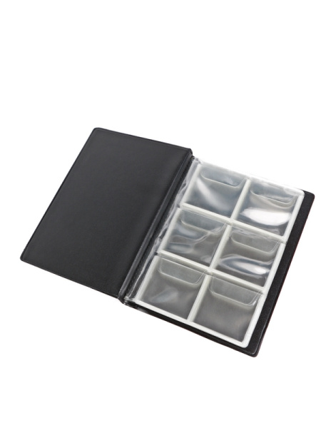 Карманный монетный альбом 116х154х13 мм для размещения 60 монет, вертикальный, тёмно-бордовый