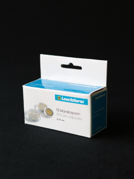 Капсулы GRIPS (CAPS) для монет 43 мм (в упаковке 10 шт). Leuchtturm, 322622 Капсулы GRIPS (CAPS) для монет 43 мм (в упаковке 10 шт). Leuchtturm, 322622