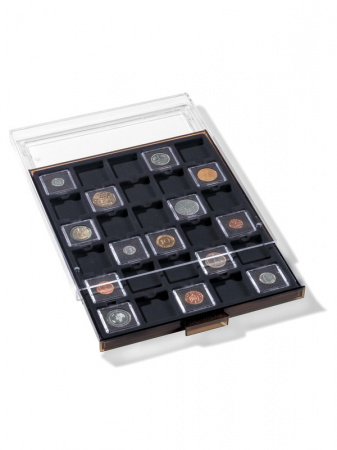 Кассета МВ для 30 монет в капсулах Quadrum Mini (38х38х6,7 мм). Чёрный. (360057)