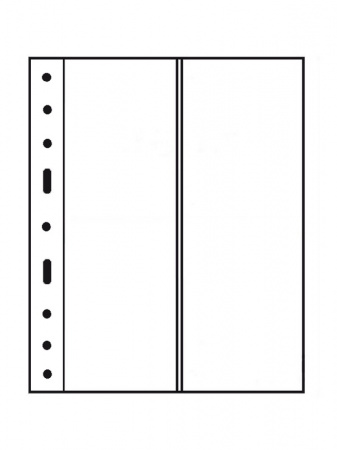 Листы-обложки GRANDE 2VC (242х312 мм) из прозрачного пластика на 2 вертикальные ячейки (105х306 мм). Упаковка из 5 листов. Leuchtturm, 324045