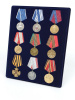 Планшет S (234х296х12 мм) на 6 медалей РФ d-32 мм и 3 медали РФ d-37 мм. Вертикальный
