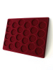 Планшет S (234х296х12 мм) для монет в капсулах d-44 мм (24 ячейки), тёмно-бордовый  Планшет S (234х296х12 мм) для монет в капсулах d-44 мм (24 ячейки), тёмно-бордовый