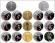 Футляр деревянный Vintage (329х271х61 мм) для банкноты в чехле, 3 монет 25 рублей в капсулах, 3 монет 25 рублей в блистере, 3 золотых и 14 серебряных монет «Футбол 2018» в капсулах. 2 уровня
