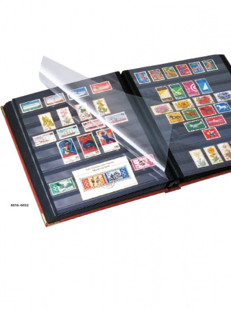 Альбом для марок (кляссер ROYAL). 30 листов (60 страниц) из чёрного картона с промежуточными прозрачными листами. Светло-коричневый. Prinz, 6032