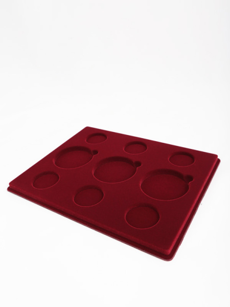 Планшет S (234х296х12 мм) для серии монет «Выдающиеся полководцы и флотоводцы России», тёмно-бордовый  Планшет S (234х296х12 мм) для серии монет «Выдающиеся полководцы и флотоводцы России», тёмно-бордовый