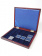 Деревянный футляр Volterra Smart (252х204х32 мм) для 20 монет в капсулах «Quadrum mini» (38х38х6,7 мм). Синий