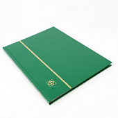 Альбом для марок (кляссер BASIC). A4. 8 листов (16 страниц) из чёрного картона с промежуточными листами из пергамина. Зеленый. Leuchtturm, 326594