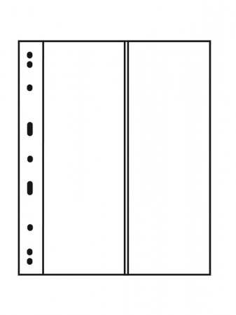 Лист-обложка VARIO 2VC (216х280 мм) из прозрачного пластика на 2 вертикальные ячейки (90х272 мм). Leuchtturm, 314737/1
