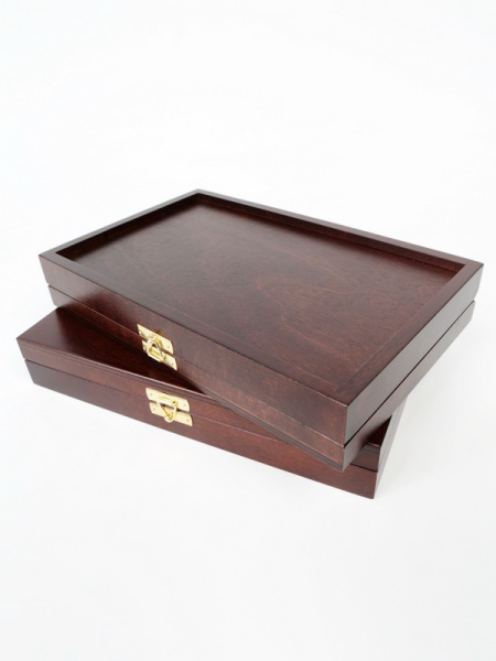 Деревянный футляр Vintage M (244х156х38 мм) для банкноты в чехле, 3 монет 25 рублей и 3 монет 25 рублей в блистере «Футбол 2018», тёмно-синий  Деревянный футляр Vintage M (244х156х38 мм) для банкноты в чехле, 3 монет 25 рублей и 3 монет 25 рублей в блистере «Футбол 2018», тёмно-синий