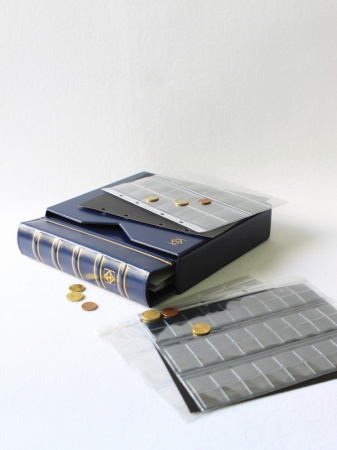 Альбом для монет OPTIMA-Classic с 10 листами + шубер (защитная кассета). Синий. Leuchtturm, 321845