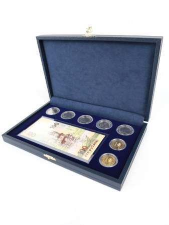 Футляр кожзам Sapfir M (238х155х37 мм) посвящённый Крыму (для банкноты в чехле и 7 монет в капсулах Leuchtturm)