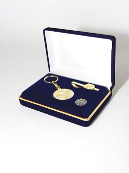 Футляр флокированный (102х142х42 мм) под брелок, зажим для галстука и значок