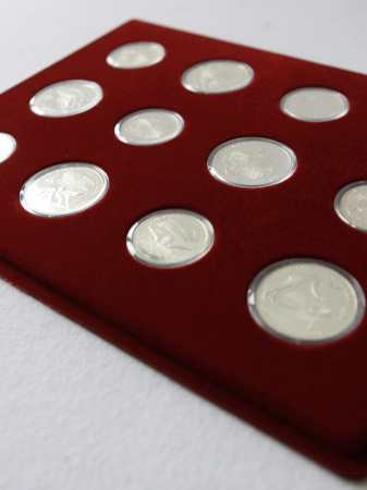 Набор из двух планшетов S (234х296х12 мм) для серебряных монет «Олимпиада-80» в оригинальных капсулах