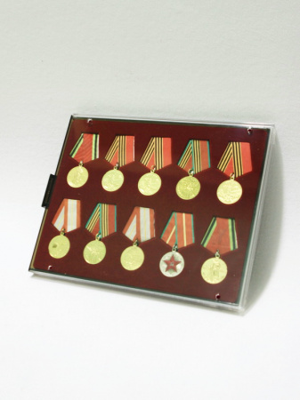 Кассета МВ на 10 медалей РФ d-32 мм с пятиугольной колодкой