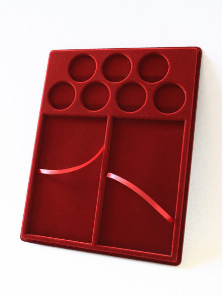 Планшет S (234х296х12 мм) для 2 банкнот Сочи-2014 в капсулах и 7 монет Сочи-2014 в капсулах, тёмно-бордовый  Планшет S (234х296х12 мм) для 2 банкнот Сочи-2014 в капсулах и 7 монет Сочи-2014 в капсулах, тёмно-бордовый