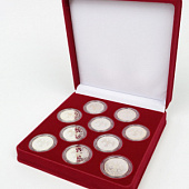 Футляр (186х192х50 мм) на 10 монет в капсулах (диаметр 44 мм)