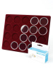 Планшет S (234х296х12 мм) для 20 монет в капсулах CAPS 44 Leuchtturm. Диаметр ячейки 50 мм, тёмно-бордовый  Планшет S (234х296х12 мм) для 20 монет в капсулах CAPS 44 Leuchtturm. Диаметр ячейки 50 мм, тёмно-бордовый