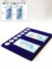 Планшет S (234х296х12 мм) для 2 банкнот Сочи-2014 в чехлах и 7 монет Сочи-2014 в капсулах Leuchtturm (диаметр 33 мм), тёмно-синий  Планшет S (234х296х12 мм) для 2 банкнот Сочи-2014 в чехлах и 7 монет Сочи-2014 в капсулах Leuchtturm (диаметр 33 мм), тёмно-синий