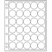 Листы-обложки ENCAP из прозрачного пластика для монет в капсулах CAPS 30/31 мм Leuchtturm. Диаметр ячейки 37 мм. Упаковка из 2 листов. Leuchtturm, 343212