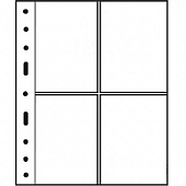 Листы-обложки GRANDE 2CT (242х312 мм) из прозрачного пластика на 4 ячейки (106х150 мм). Упаковка из 5 листов. Leuchtturm, 337553