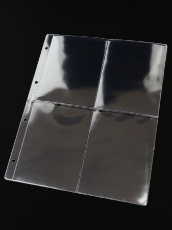 Лист-обложка ГРАНДЕ (Россия) (250х311 мм) из прозрачного пластика на 4 ячейки (110х145 мм). Standart. Albommonet, ЛБГВ4