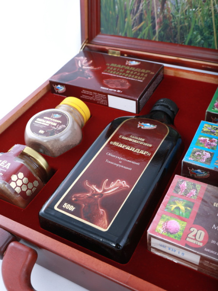 Флокированный ложемент для подарочного набора из Алтая (7 предметов)