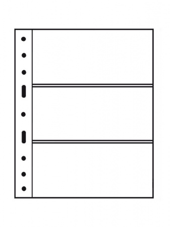 Лист-обложка GRANDE 3C (242х312 мм) из прозрачного пластика на 3 ячейки (216х98 мм). Leuchtturm, 308439/1