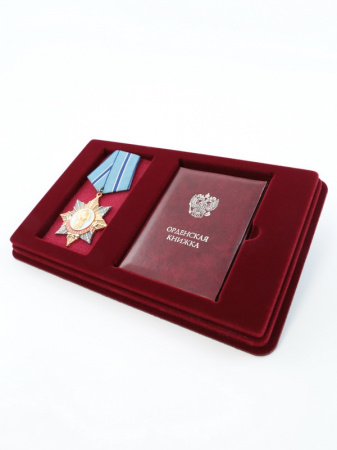 Планшет M (150х239х20 мм) с поролоновой вставкой под универсальную медаль и удостоверение (81х112х10 мм)