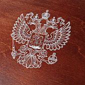 Нанесение логотипа герб Российской Федерации на футляр Vintage