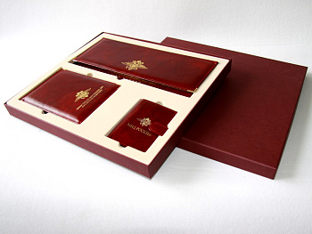 Флокированный ложемент для 3 предметов (ежедневник, планинг и кошелек). Для МВД России