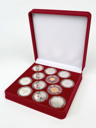 Футляр (186х192х50 мм) на 12 монет в капсулах (диаметр 44 мм)