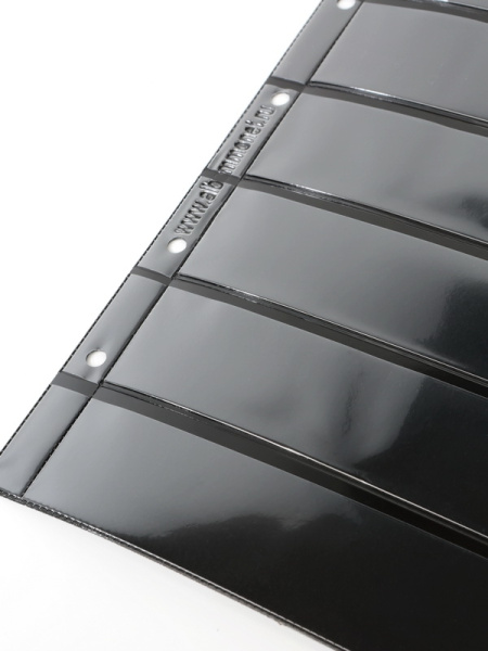 Лист-обложка ОПТИМА (Россия) (201х251 мм) с чёрной основой на 6 ячеек (180х34 мм). Двусторонний. Albommonet, ЛБЧ6