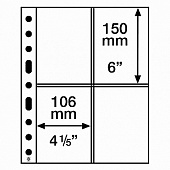 Листы-обложки GRANDE SH312-2CT (242х312 мм) из тонкого прозрачного пластика на 4 ячейки (106х150 мм). Упаковка из 50 листов. Leuchtturm, 358076