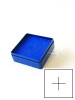 Пластиковый футляр (58х58х22 мм). Светло-синее основание, прозрачная крышка, с отверстием "крест"